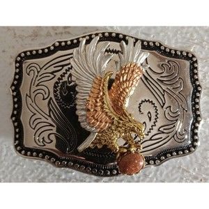 Copper & Silver Winged Gold Eagle Silver Beltbuckel